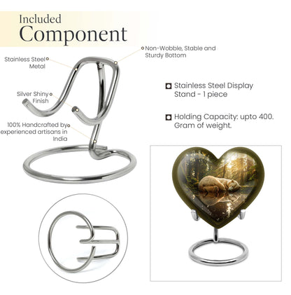 heart-shaped bear urn for cremation ashes