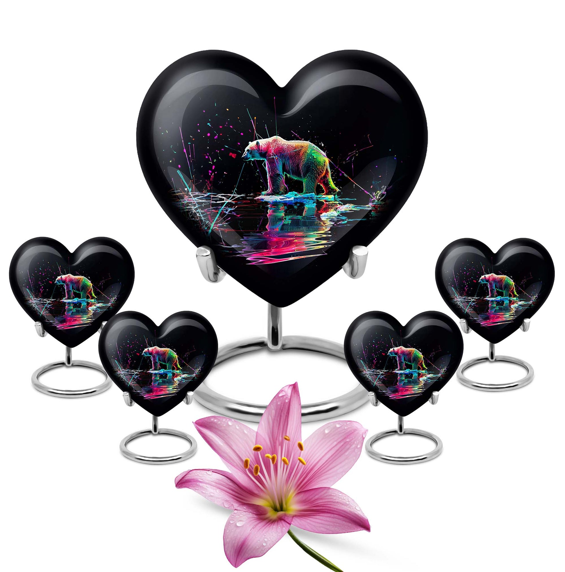 bear urn heart