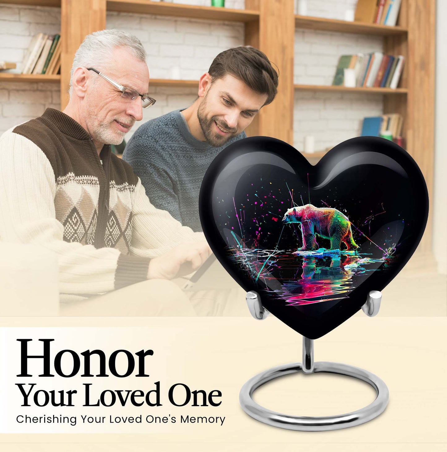 bear urn heart