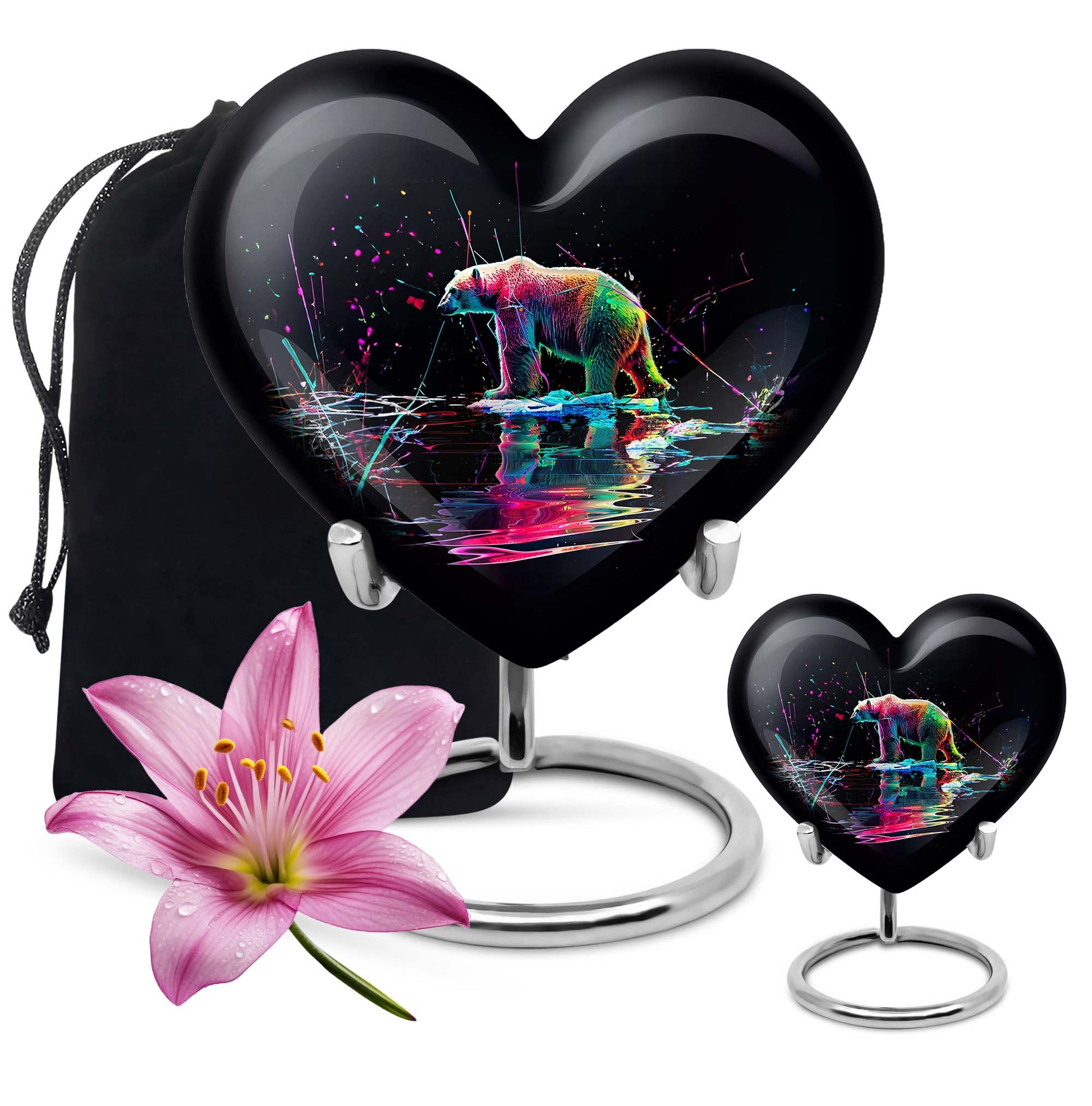 bear urn heart