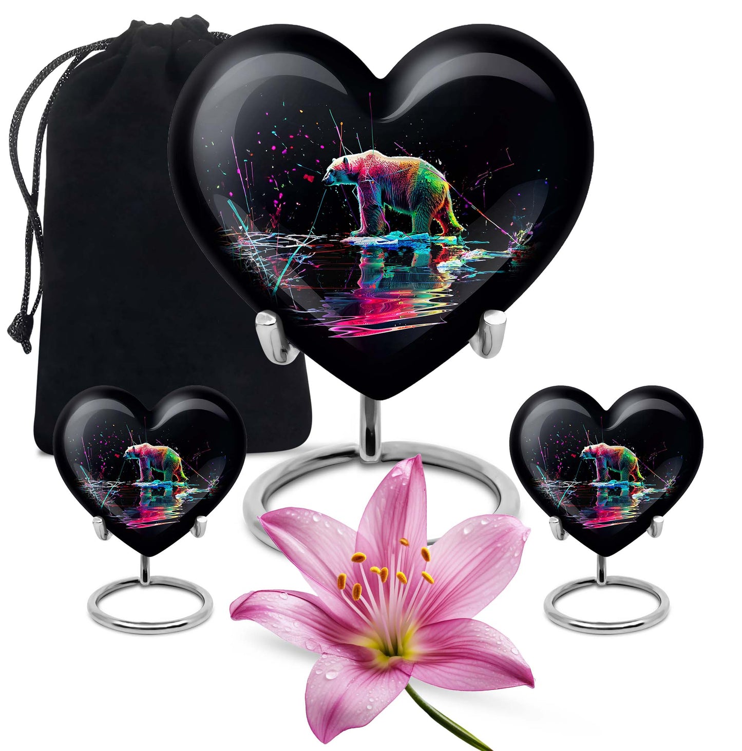 bear urn heart