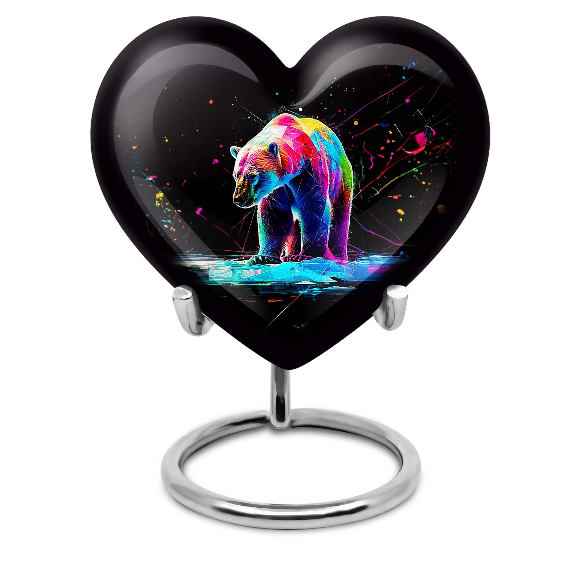 heart-shaped bear urn