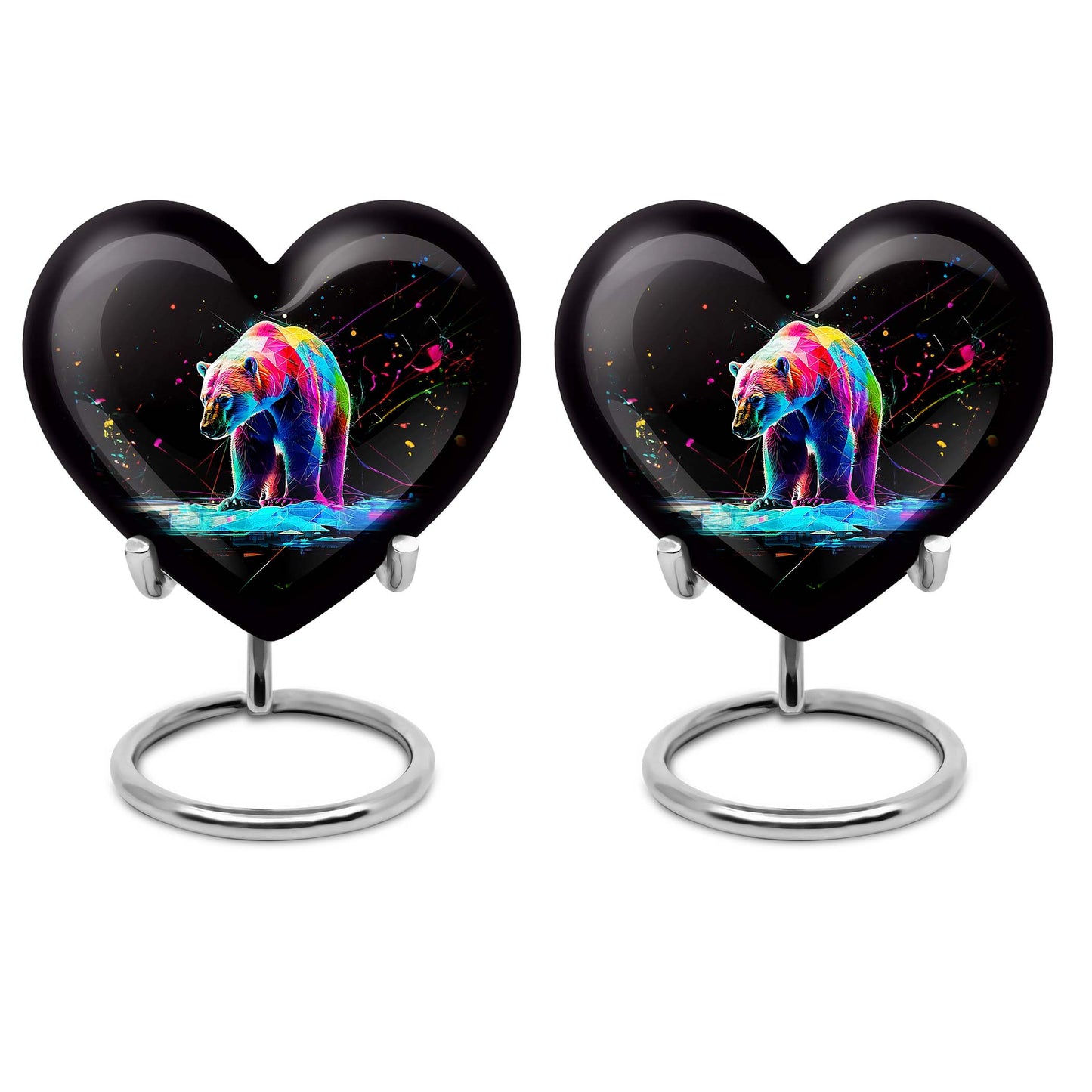 heart-shaped bear urn