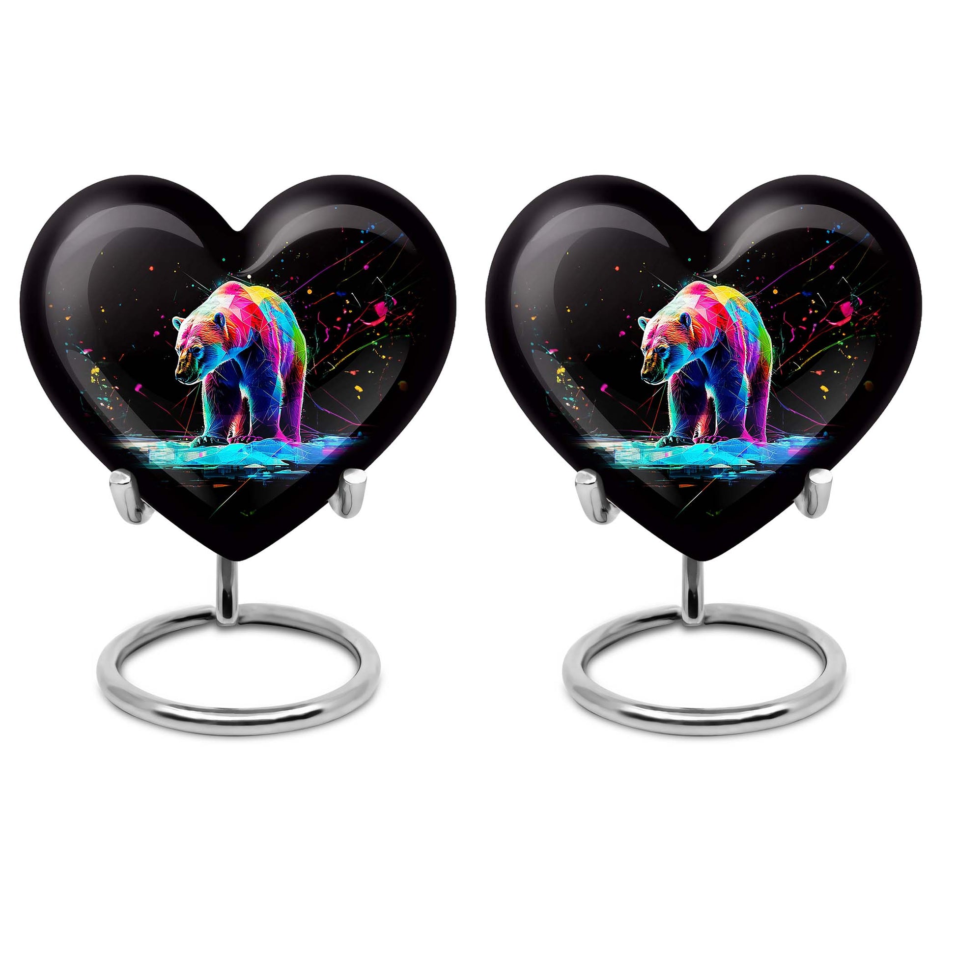 heart-shaped bear urn