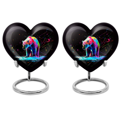 heart-shaped bear urn