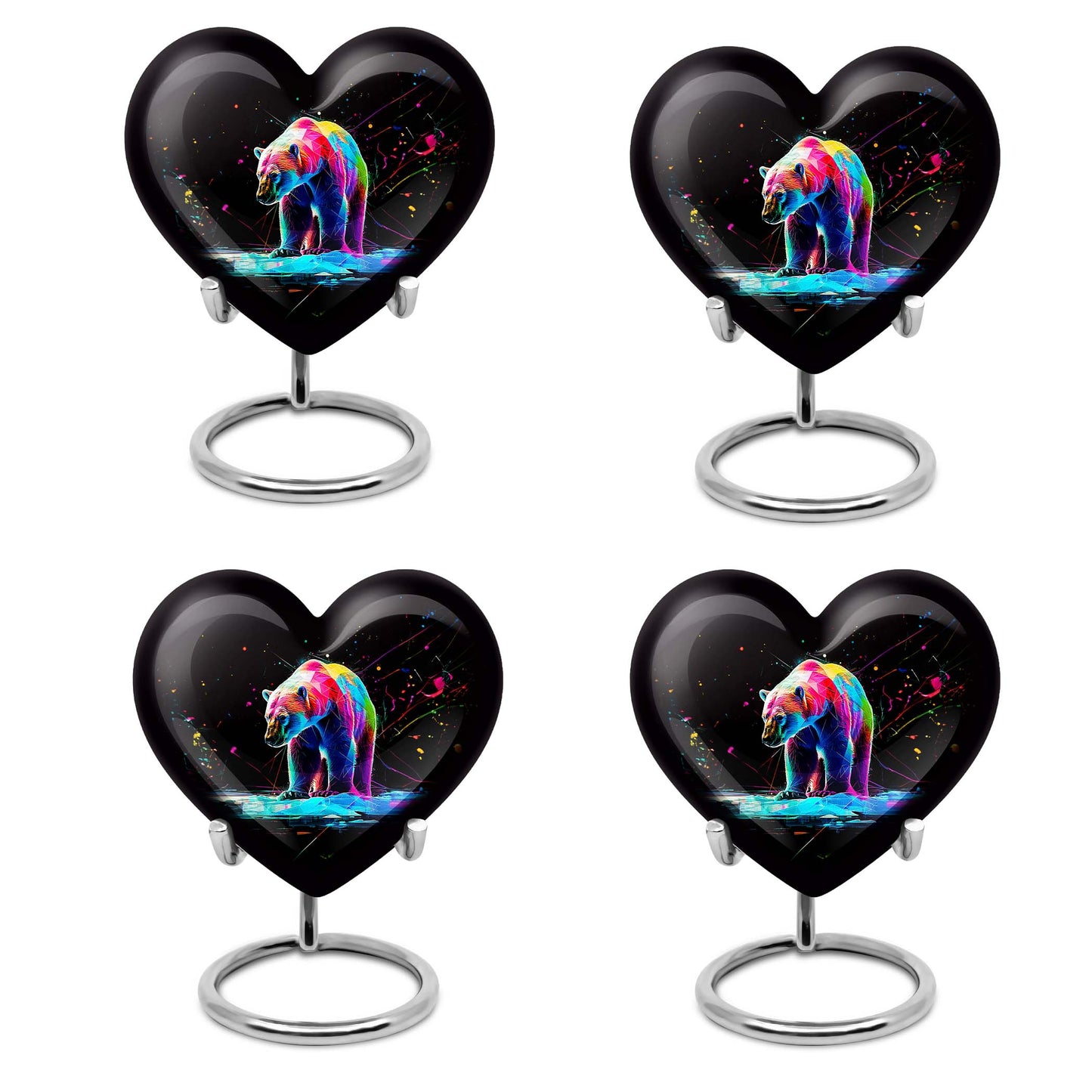 heart-shaped bear urn