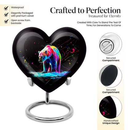heart-shaped bear urn