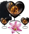 10-inch butterfly-themed heart-shaped bear urn, crafted from aluminium for memorial ashes