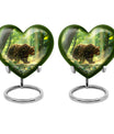 10-inch heart-shaped bear urn with butterfly theme, made of aluminium and customization option
