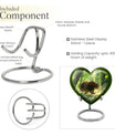 10-inch heart-shaped bear urn with butterfly theme, made of aluminium and customization option