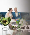 10-inch heart-shaped bear urn with butterfly theme, made of aluminium and customization option
