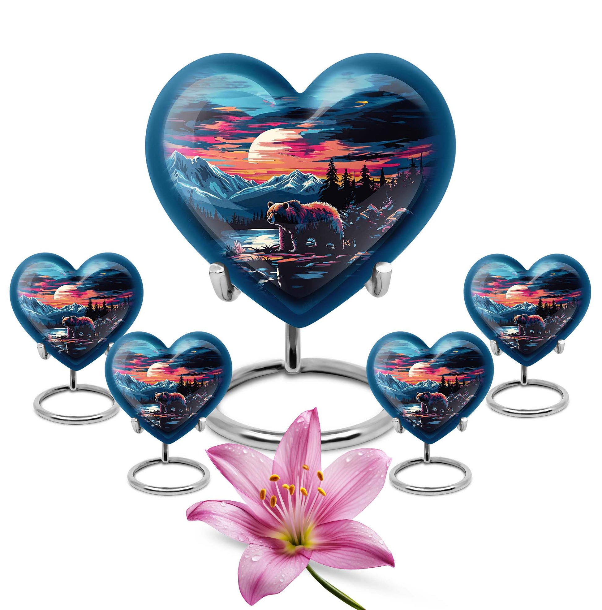  heart-shaped bear urn