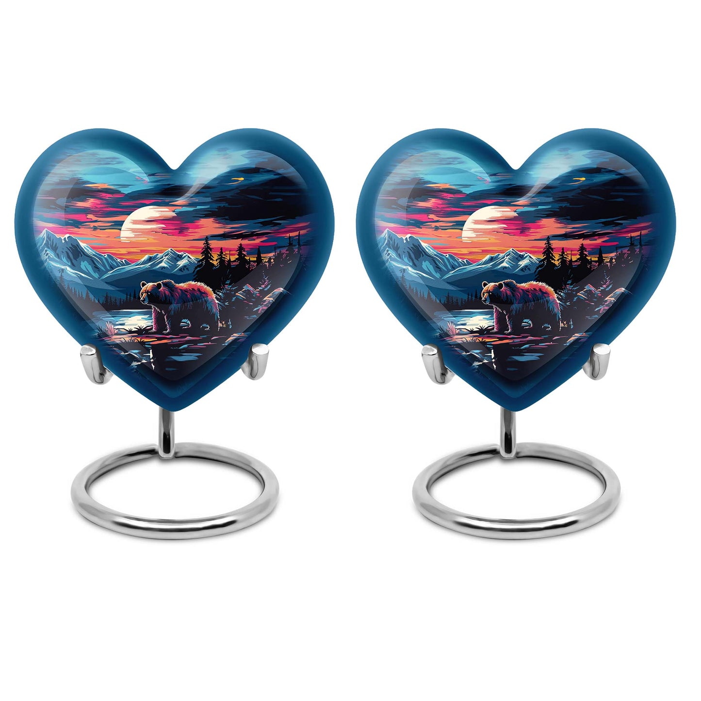  heart-shaped bear urn