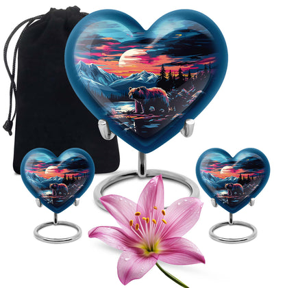  heart-shaped bear urn