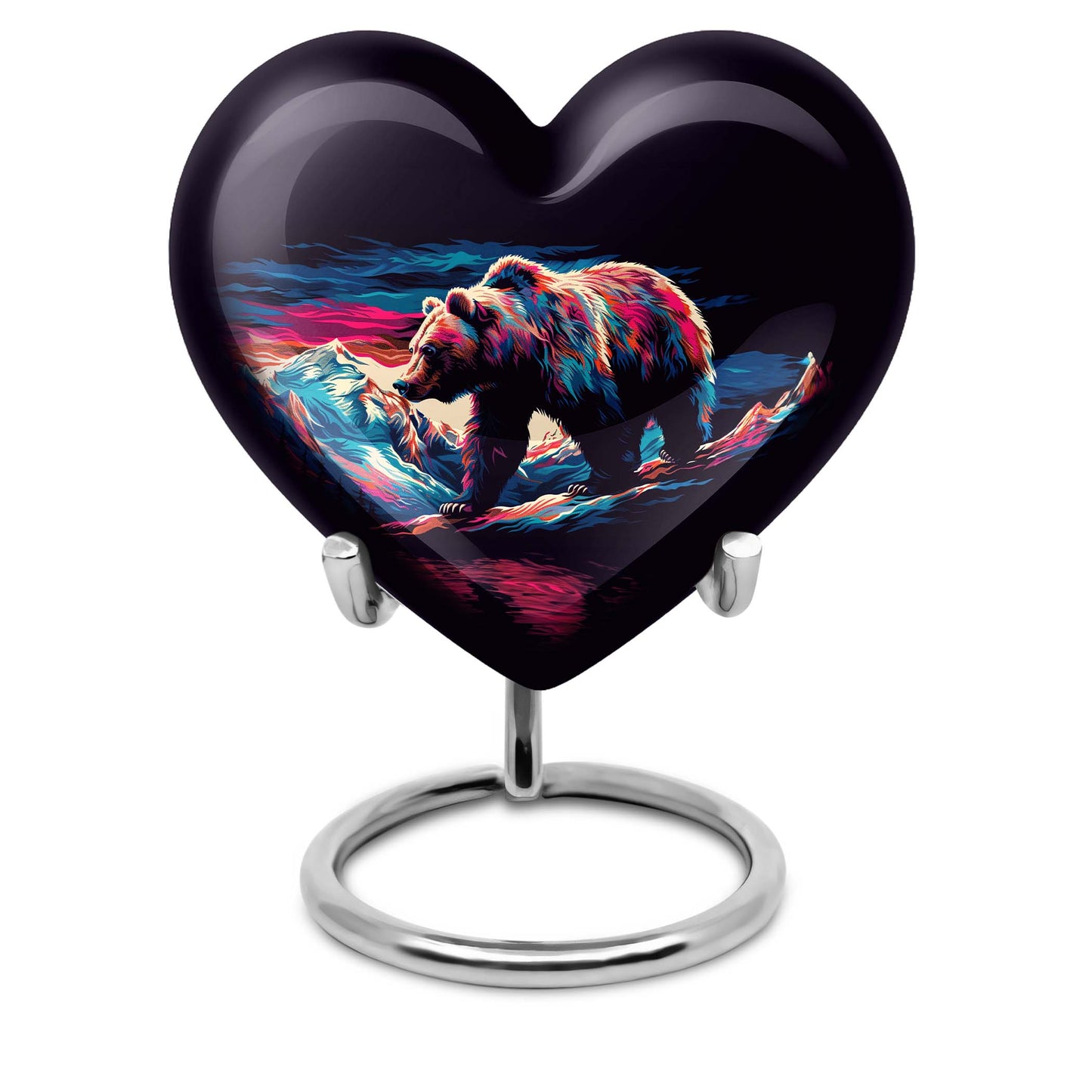 heart-shaped bear urn