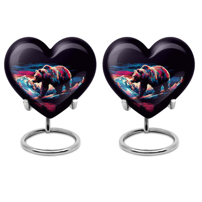 heart-shaped bear urn