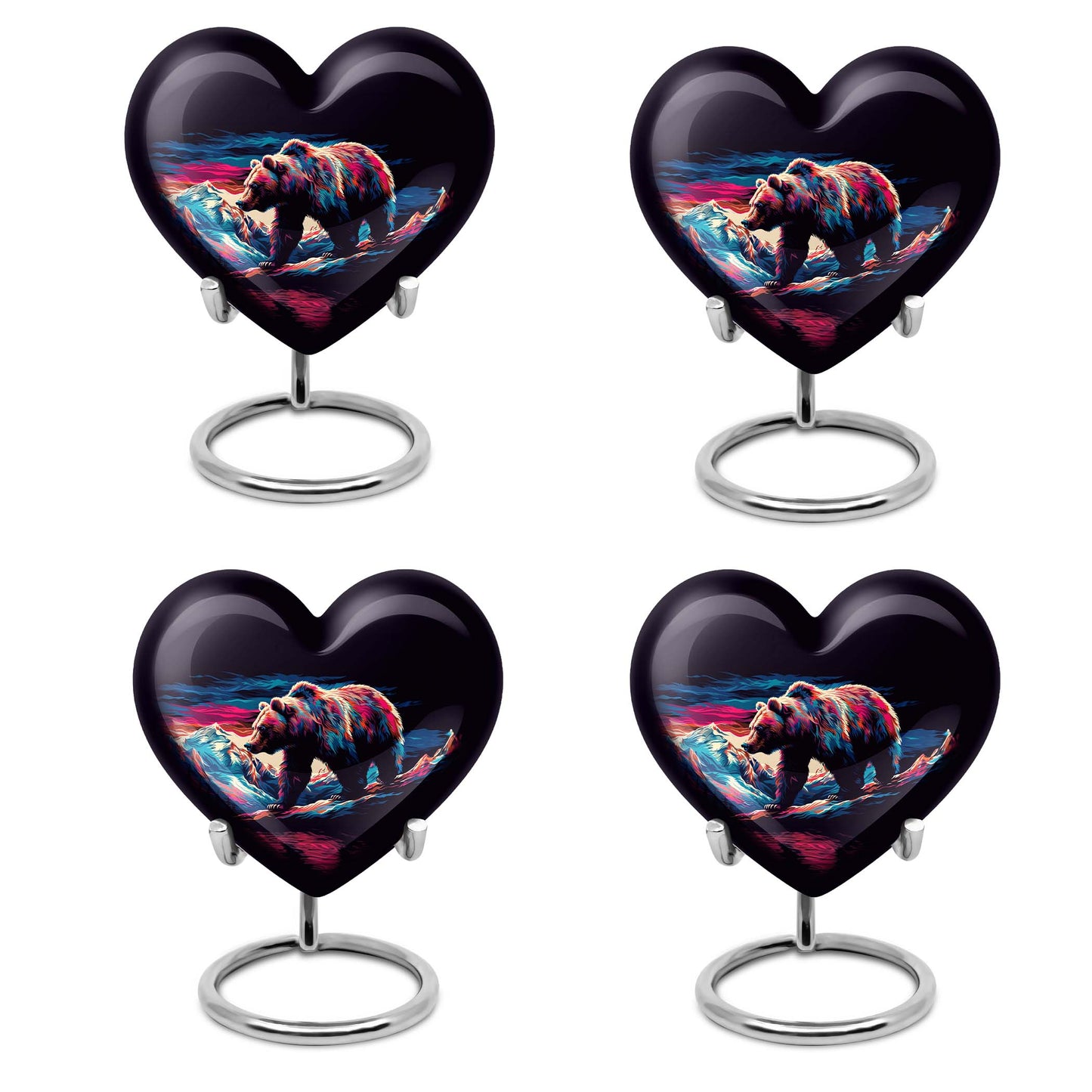 heart-shaped bear urn