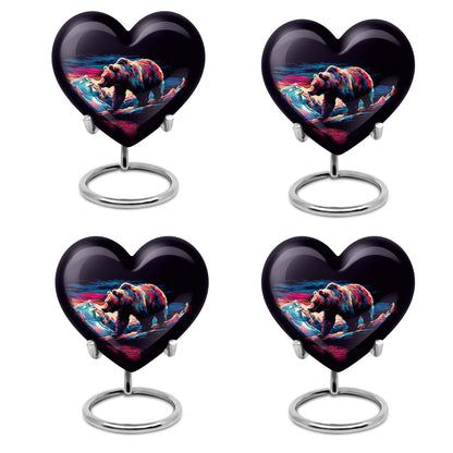 heart-shaped bear urn