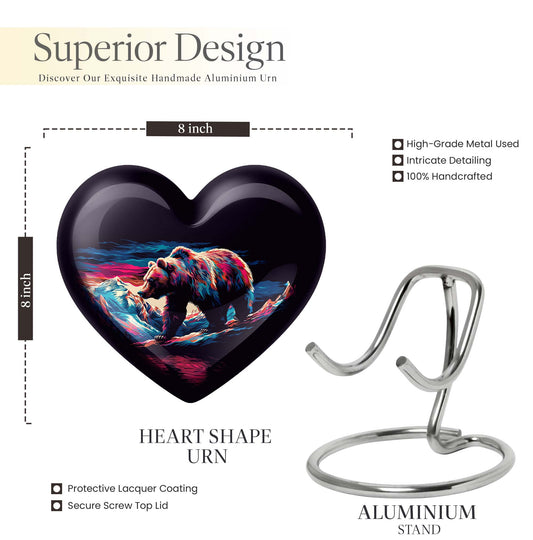 heart-shaped bear urn