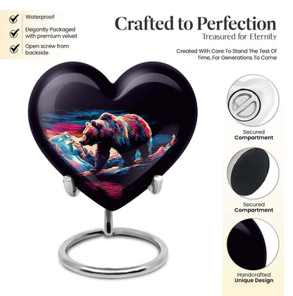 heart-shaped bear urn