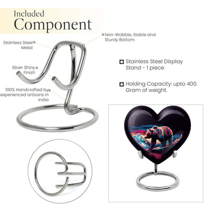 heart-shaped bear urn