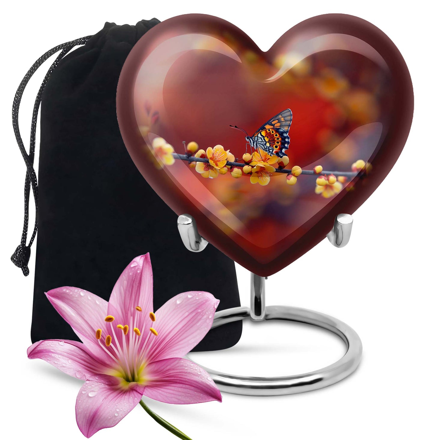 butterfly heart urn for human ashes