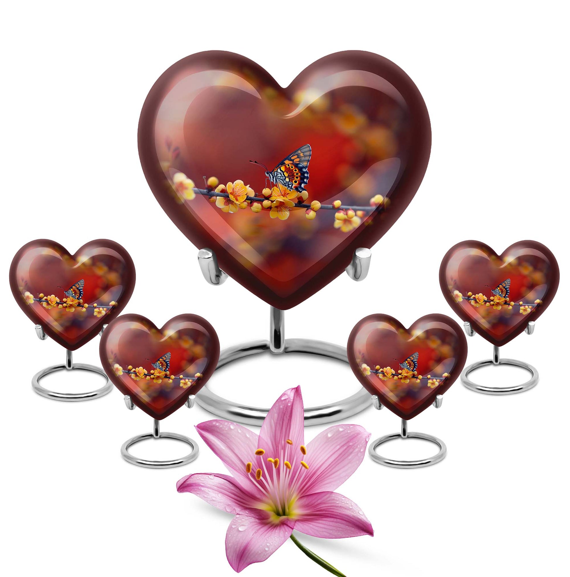butterfly heart urn for human ashes