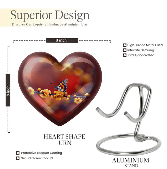 butterfly heart urn for human ashes