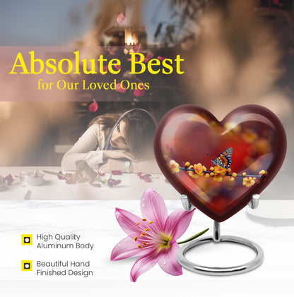 butterfly heart urn for human ashes