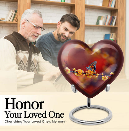 butterfly heart urn for human ashes