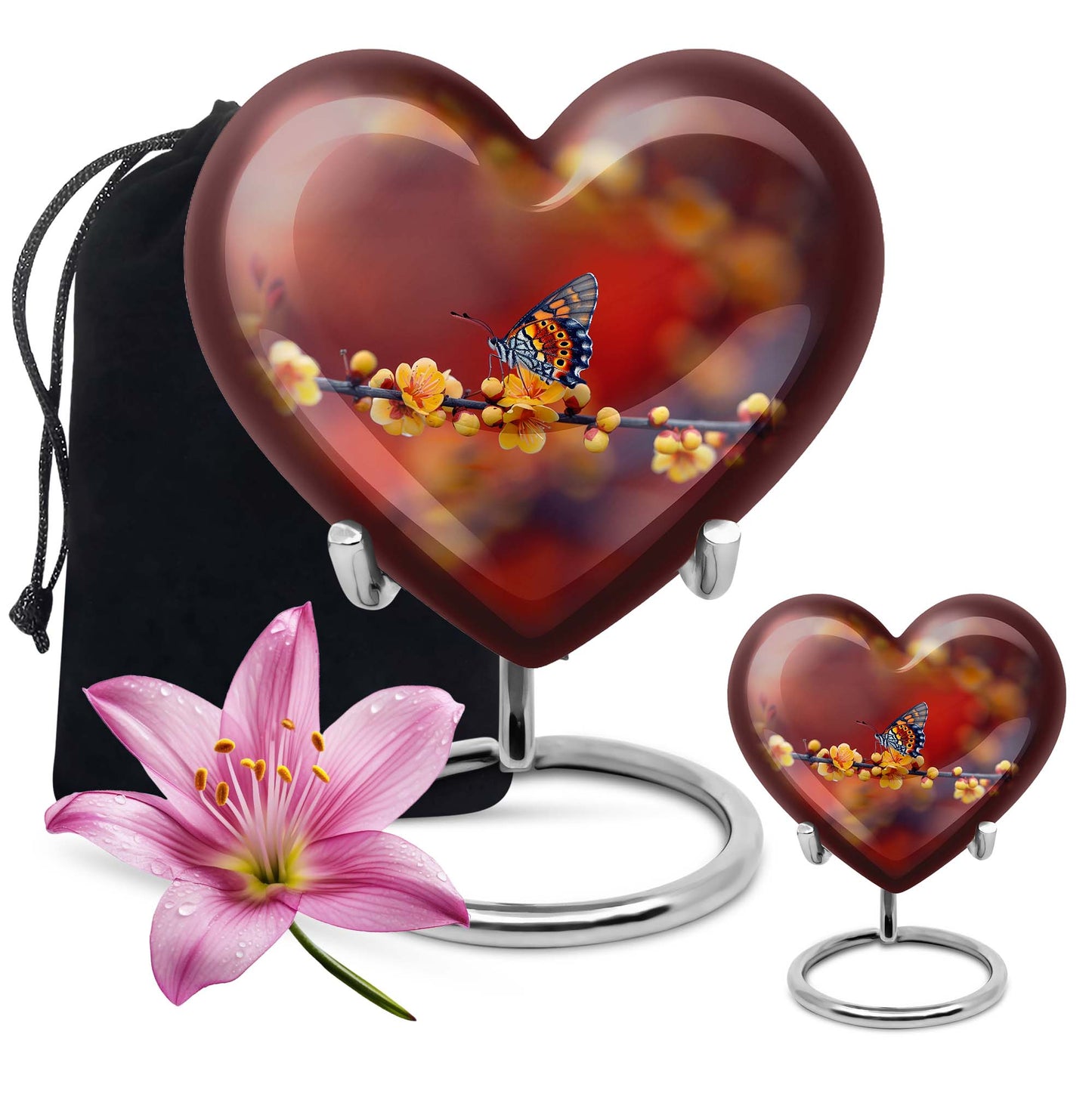 butterfly heart urn for human ashes