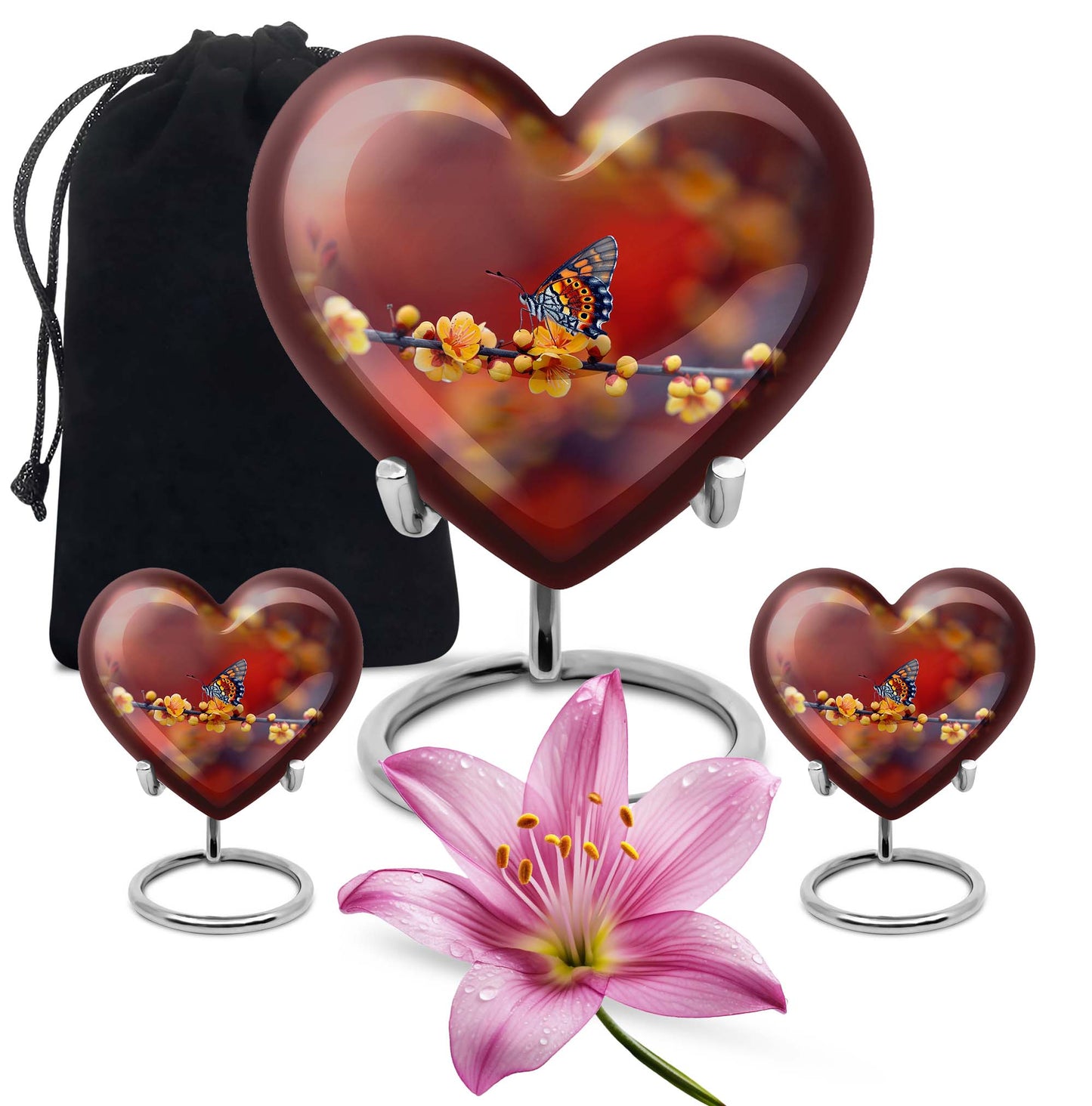 butterfly heart urn for human ashes