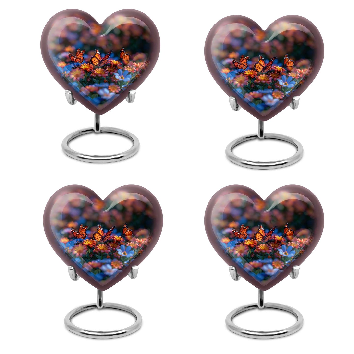 10-inch butterfly heart urn, memorial urn for ashes, personalized with engraving