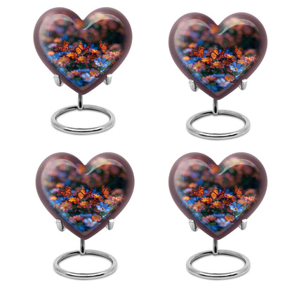 10-inch butterfly heart urn, memorial urn for ashes, personalized with engraving