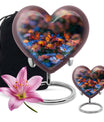 10-inch butterfly heart urn, memorial urn for ashes, personalized with engraving