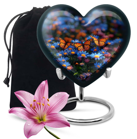 Heart memorial large urn for human ashes, customizable