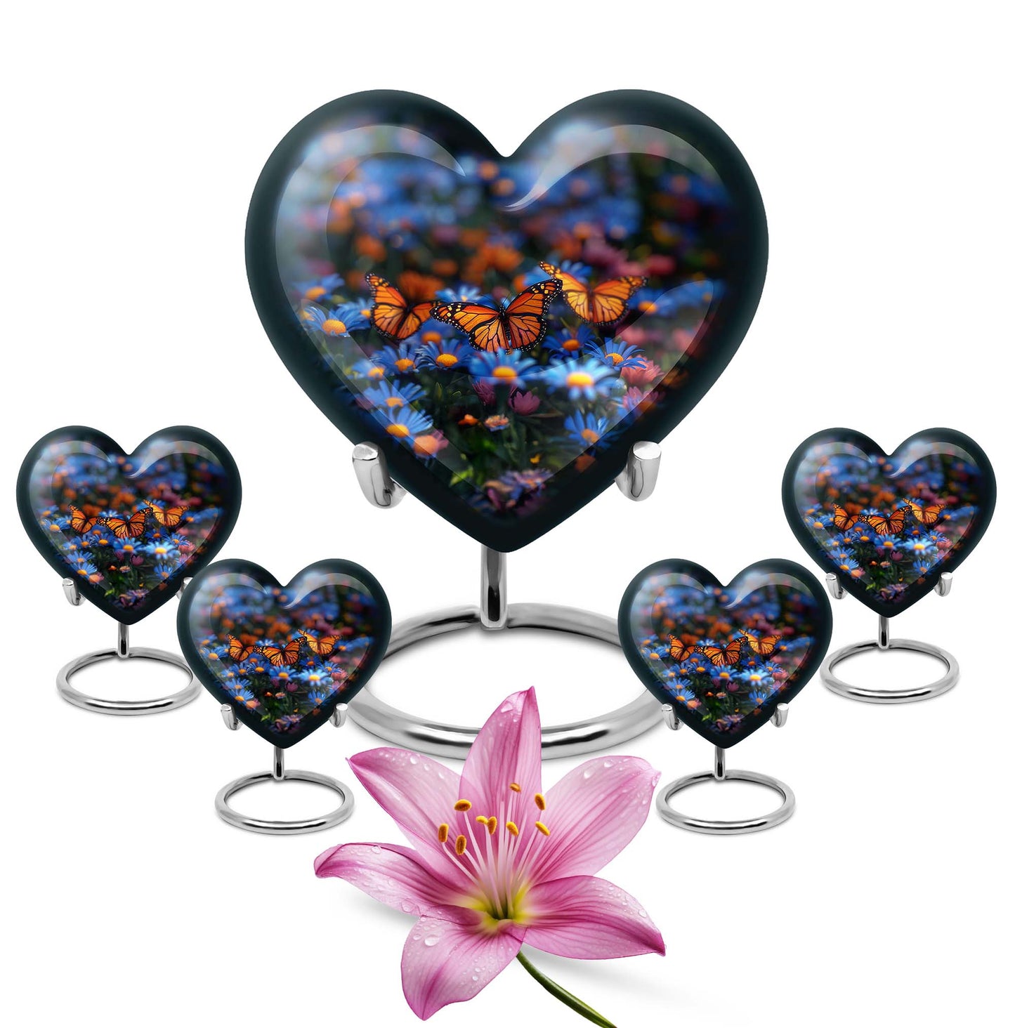 Heart memorial large urn for human ashes, customizable