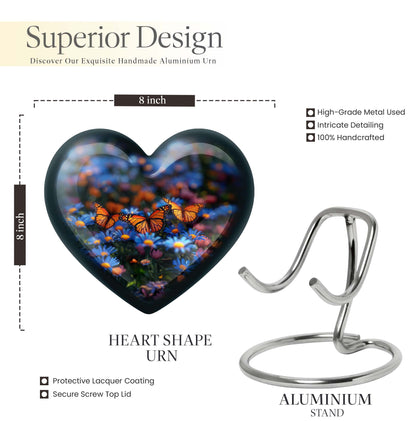 Heart memorial large urn for human ashes, customizable