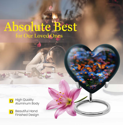 Heart memorial large urn for human ashes, customizable