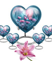 10-inch heart-shaped butterfly urn for adult human ashes with personal engraving option