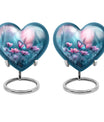 10-inch heart-shaped butterfly urn for adult human ashes with personal engraving option
