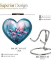 10-inch heart-shaped butterfly urn for adult human ashes with personal engraving option