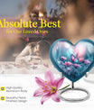 10-inch heart-shaped butterfly urn for adult human ashes with personal engraving option