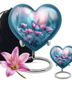 10-inch heart-shaped butterfly urn for adult human ashes with personal engraving option