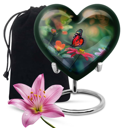 10-inch Butterfly Heart Urn