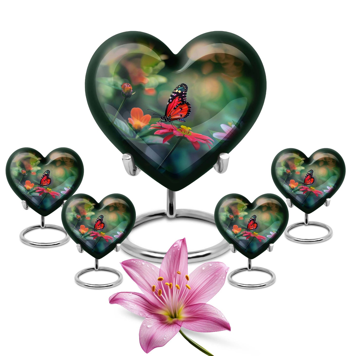 10-inch Butterfly Heart Urn