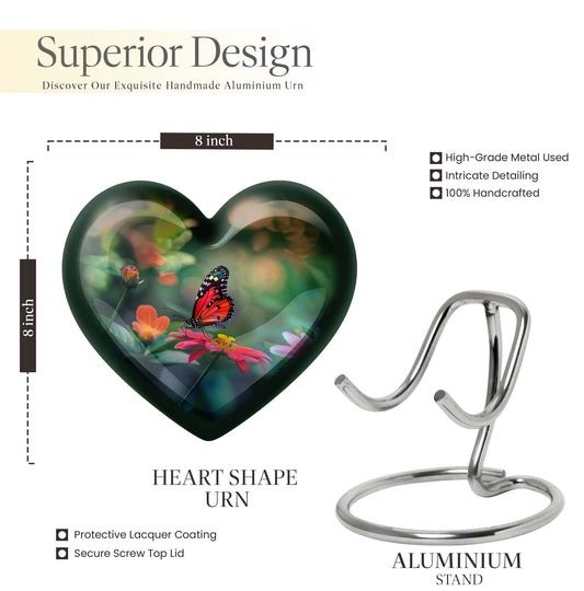 10-inch Butterfly Heart Urn