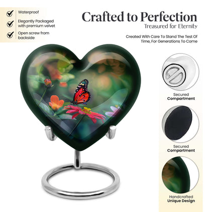 10-inch Butterfly Heart Urn