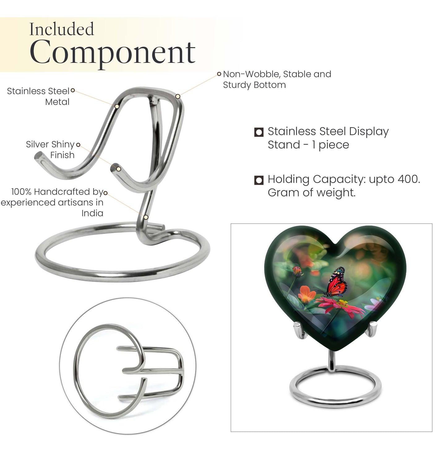 10-inch Butterfly Heart Urn