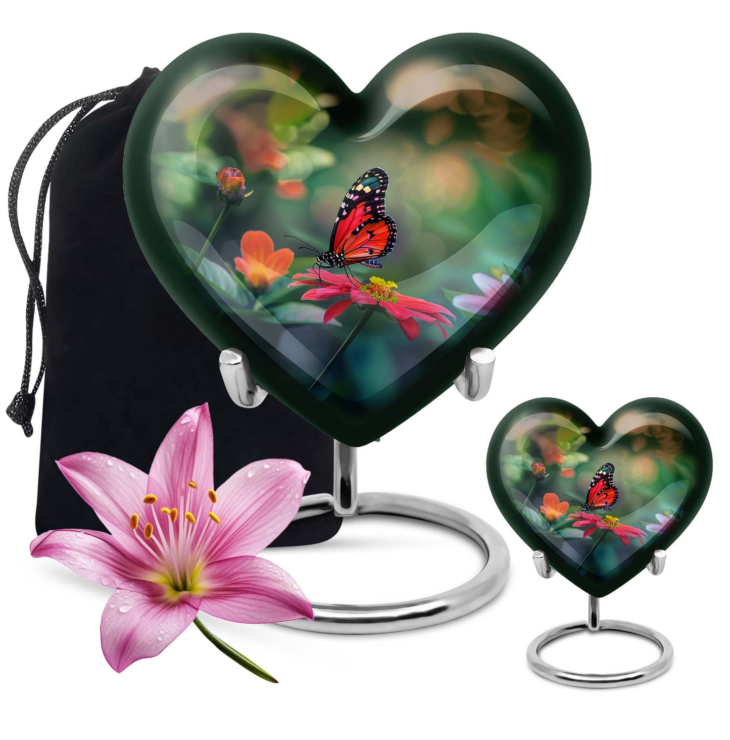 10-inch Butterfly Heart Urn